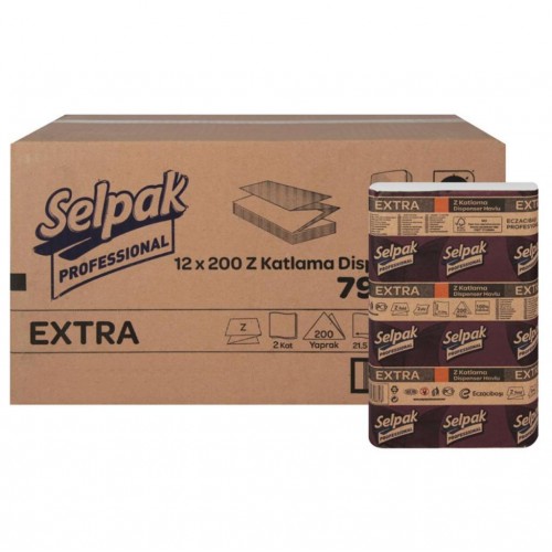 Selpak Professional Extra Z-Katlı Dispenser Havlu  12X200 lü